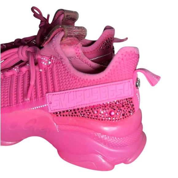 Steve Madden MAXIMA Textile Lace Up Boyfriend Sneakers Sz 6 Hot Pink - Picture 10 of 10